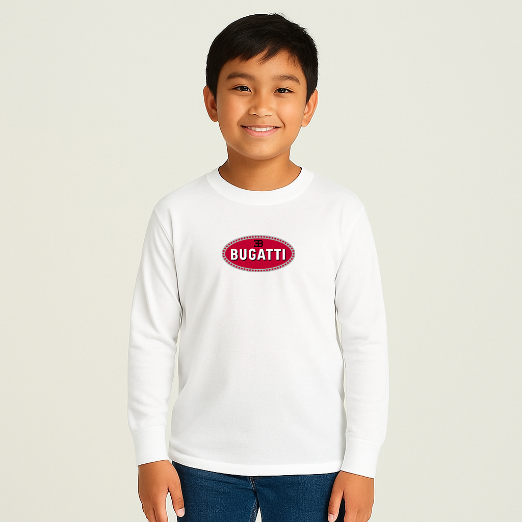 Youth Kids Bugatti Car Long Sleeve T-Shirt